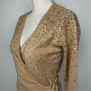 Vintage Sequin Wrap Sweater